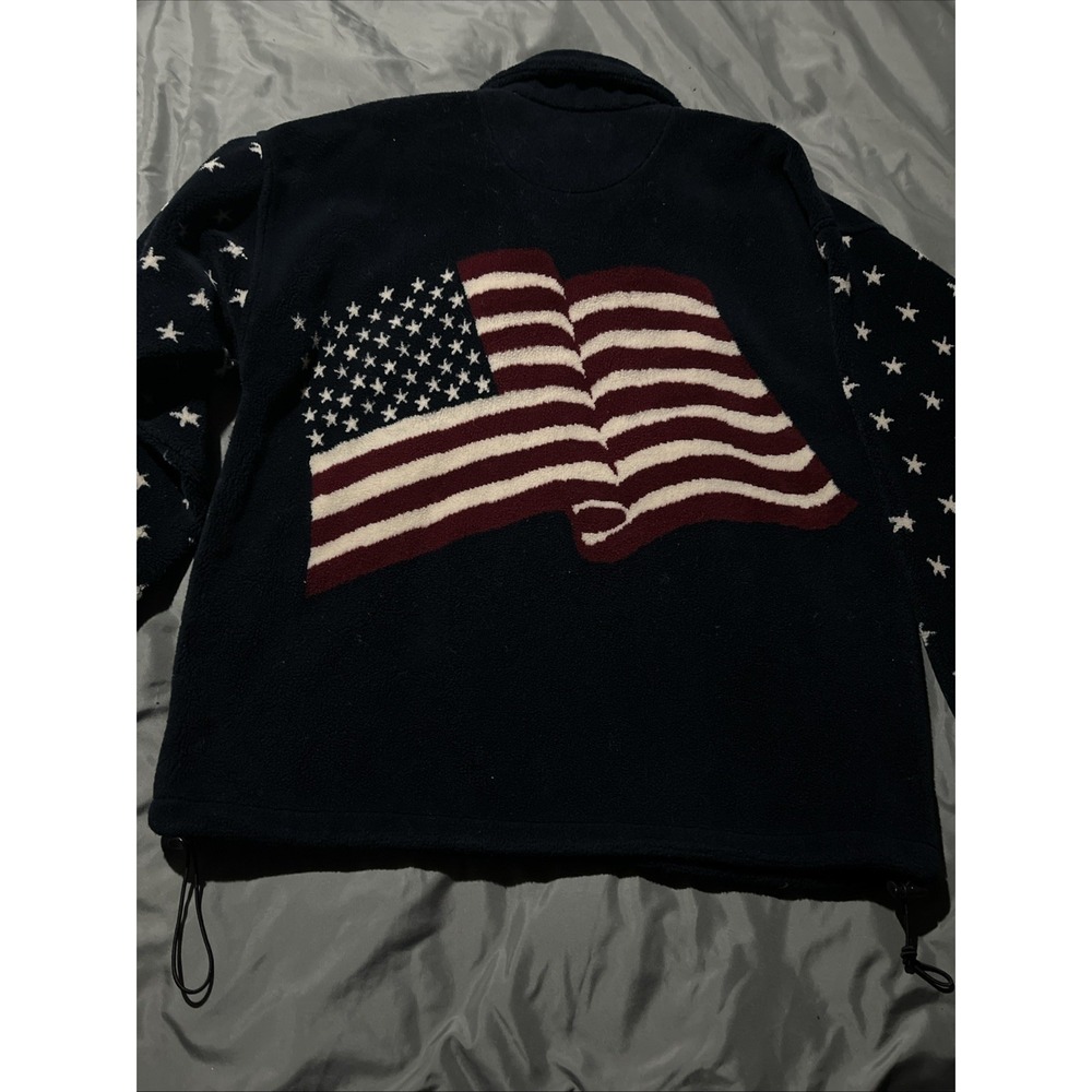 Vintage Bear Ridge Jacket Olympic Style Patriotic USA Stars Flag Men's Large